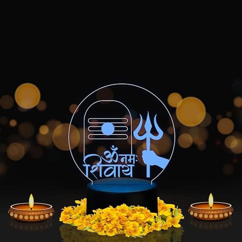Om Namah Shivay Shivling Night lamp with 7 Color Changing Light Temple, Home Decor