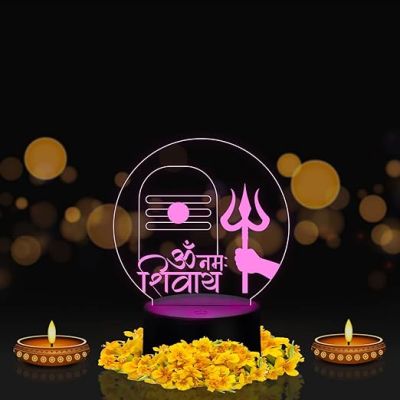 Om Namah Shivay Shivling Night lamp with 7 Color Changing Light Temple, Home Decor