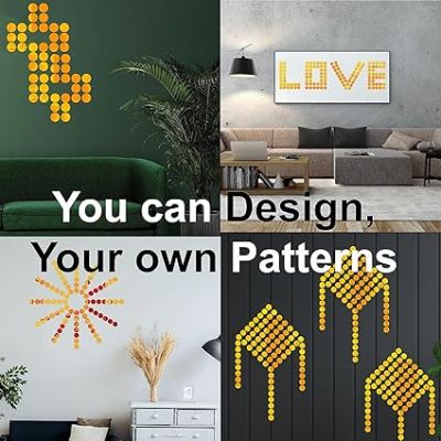 Acrylic Round Golden Wall Mirror Stickers for Hall Room, Bed Room, Kitchen Living Room Kids Room (Pack of 40)