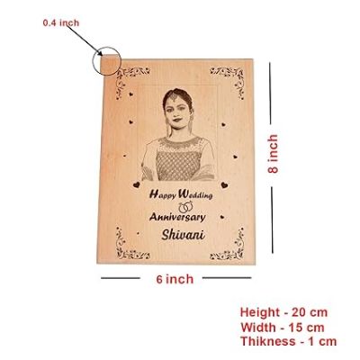 Happy Wedding Anniversary Photo Wooden Plaque Customized Photo Name Gift For Wedding Anniversary