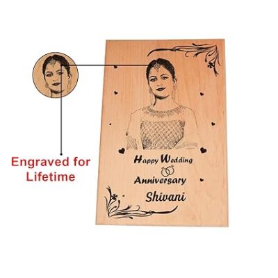 Happy Wedding Anniversary Photo Wooden Plaque Customized Photo Name Gift For Wedding Anniversary