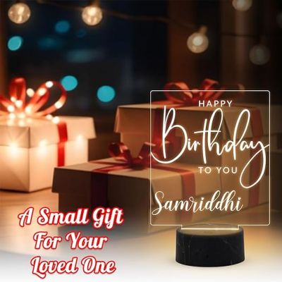Personalized Happy Birthday to You Engraved Night Lamp with Warm White Light Customized with Name Birthday Gift for Someone Special Best Gifts for Friends Girls Boys Men Women