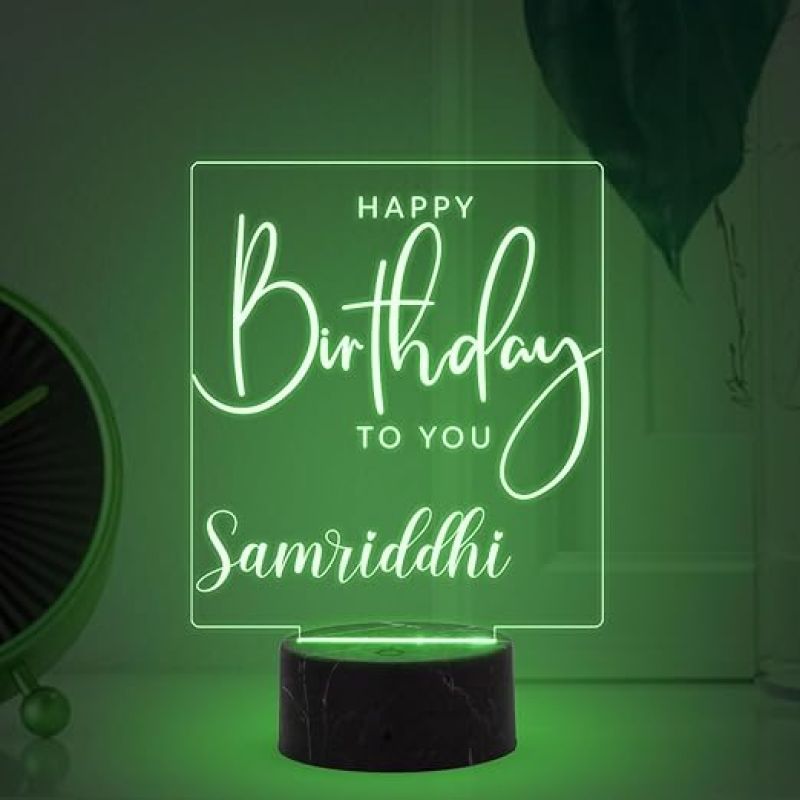 Personalized Happy Birthday to You Engraved Night Lamp with Multicoloured Light Customized with Name , Birthday Gift for Someone Special Best Gifts for Friends Girls Boys Men Women