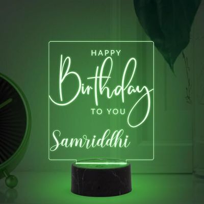 Personalized Happy Birthday to You Engraved Night Lamp with Multicoloured Light Customized with Name , Birthday Gift for Someone Special Best Gifts for Friends Girls Boys Men Women