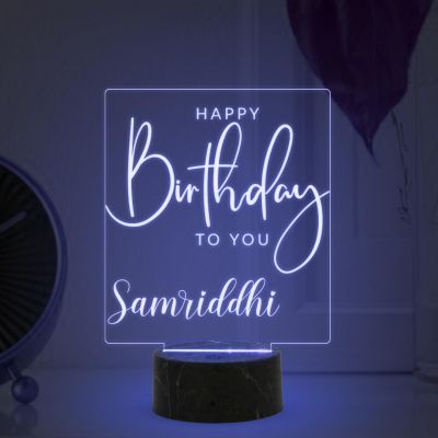 Personalized Happy Birthday to You Engraved Night Lamp with Multicoloured Light Customized with Name , Birthday Gift for Someone Special Best Gifts for Friends Girls Boys Men Women
