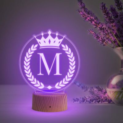 Personalized Alphabet Letter night lamp with Automatic Color Changing Light Customized with Name Gift for Birthday Husband, Wife
