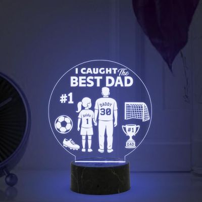 I Caught the Best Dad night lamp with Multicolored Light Light Customized with Name Gift from Daughter, Memorable Gift for Dad , Fathers Day Gift for Dad from Daughter , Birthday Gift for Dad