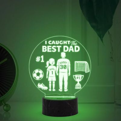 I Caught the Best Dad night lamp with Multicolored Light Light Customized with Name Gift from Daughter, Memorable Gift for Dad , Fathers Day Gift for Dad from Daughter , Birthday Gift for Dad