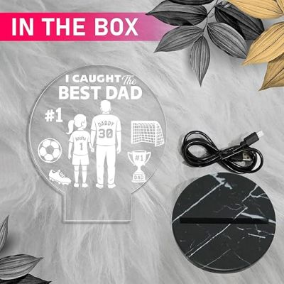 I Caught the Best Dad night lamp with Multicolored Light Light Customized with Name Gift from Daughter, Memorable Gift for Dad , Fathers Day Gift for Dad from Daughter , Birthday Gift for Dad