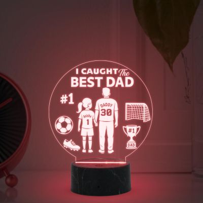 I Caught the Best Dad night lamp with Multicolored Light Light Customized with Name Gift from Daughter, Memorable Gift for Dad , Fathers Day Gift for Dad from Daughter , Birthday Gift for Dad