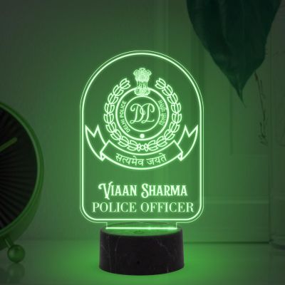 Personalized Police Officer night lamp with Multicolored Light Customized with Name & Logo Birthday Gift for Police Officer Home & Office Decor