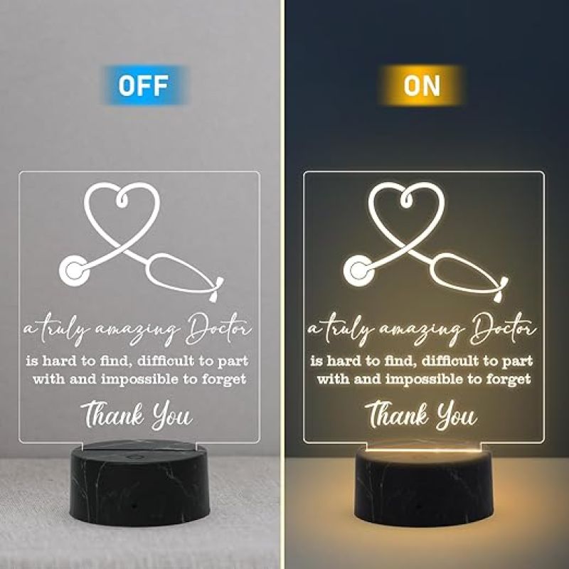 A Truly Amazing Doctor night lamp with Warm White Light Thankyou Gift for Physicians, Gynecologist, Physiotherapist, Nurse  Home & Doctor Clinic Decor Doctor Appreciation Gift
