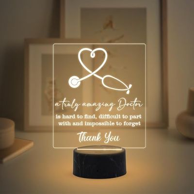 A Truly Amazing Doctor night lamp with Warm White Light Thankyou Gift for Physicians, Gynecologist, Physiotherapist, Nurse  Home & Doctor Clinic Decor Doctor Appreciation Gift