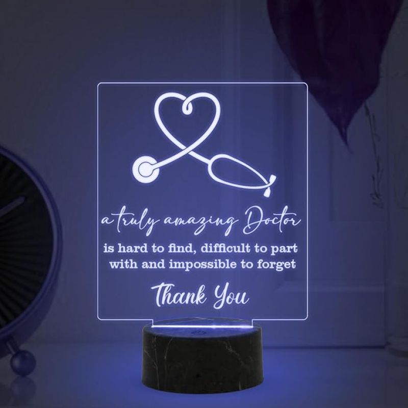 A Truly Amazing Doctor night lamp with Multicolored Light Thankyou Gift for Physicians, Gynecologist, Physiotherapist, Nurse Home & Doctor Clinic Decor Doctor Appreciation Gift