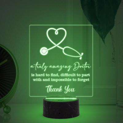 A Truly Amazing Doctor night lamp with Multicolored Light Thankyou Gift for Physicians, Gynecologist, Physiotherapist, Nurse Home & Doctor Clinic Decor Doctor Appreciation Gift