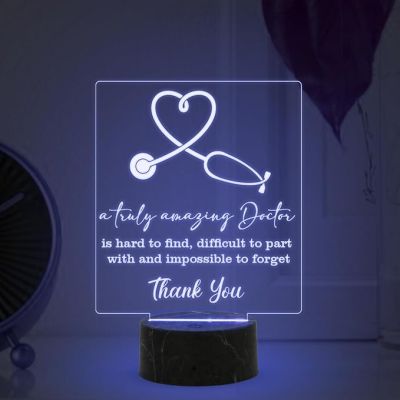 A Truly Amazing Doctor night lamp with Multicolored Light Thankyou Gift for Physicians, Gynecologist, Physiotherapist, Nurse Home & Doctor Clinic Decor Doctor Appreciation Gift
