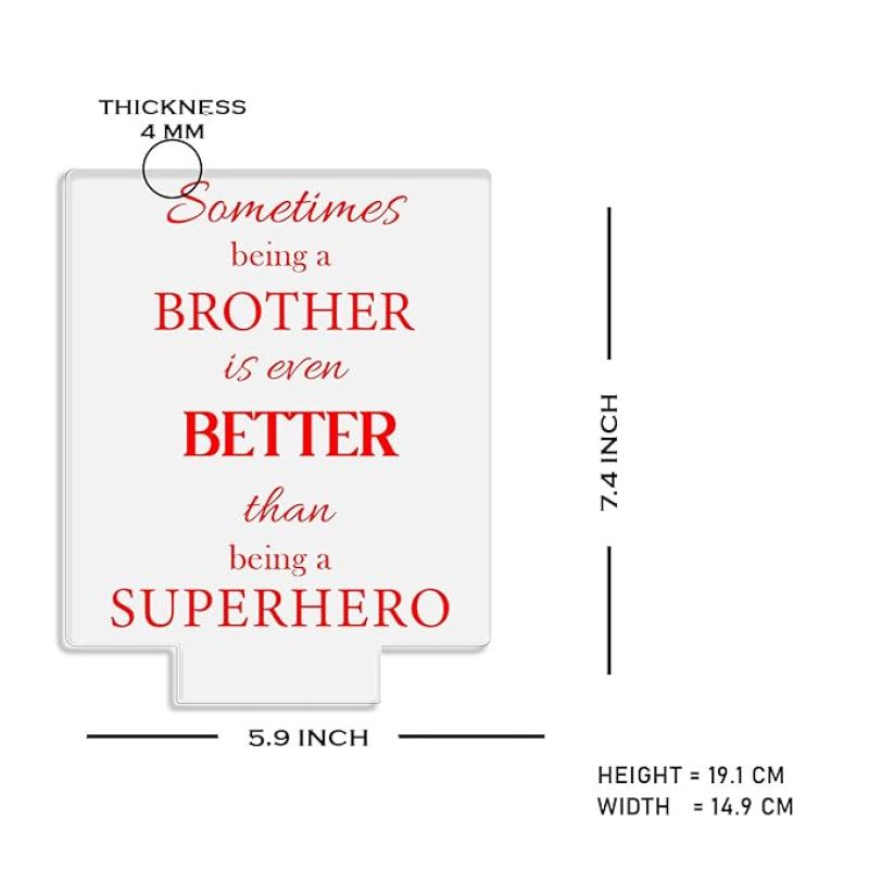 Sometimes Being A Brother is Even Better Than Being A Superhero Engraved Night Lamp with Multicolored Light Birthday Gift for Brother, Rakhi Gift for Brother from Sister