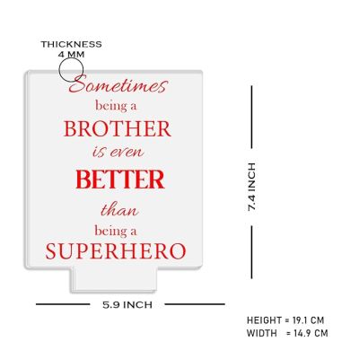 Sometimes Being A Brother is Even Better Than Being A Superhero Engraved Night Lamp with Multicolored Light Birthday Gift for Brother, Rakhi Gift for Brother from Sister