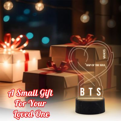 BTS Map of the Soul Night Lamp with Warm White Light Customized with Name Gift for Women Girls Girlfriend Teen Girl Friends , Home Decor