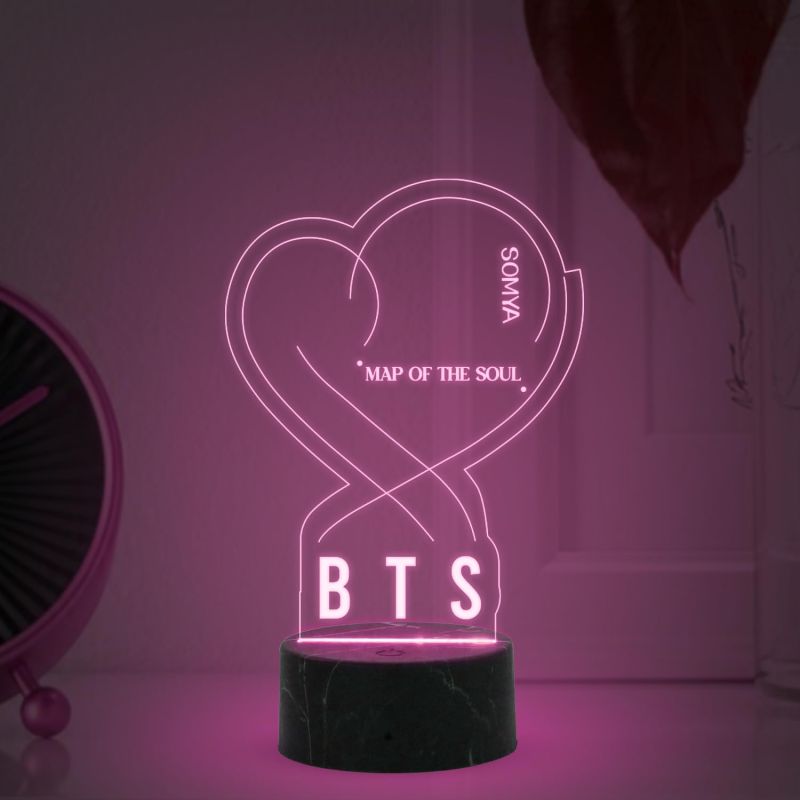 BTS Map of the Soul night lamp with Automatic Color Changing Light Customized with Name Gift for Women Girls Girlfriend Teen Girl Friends , Home Decor