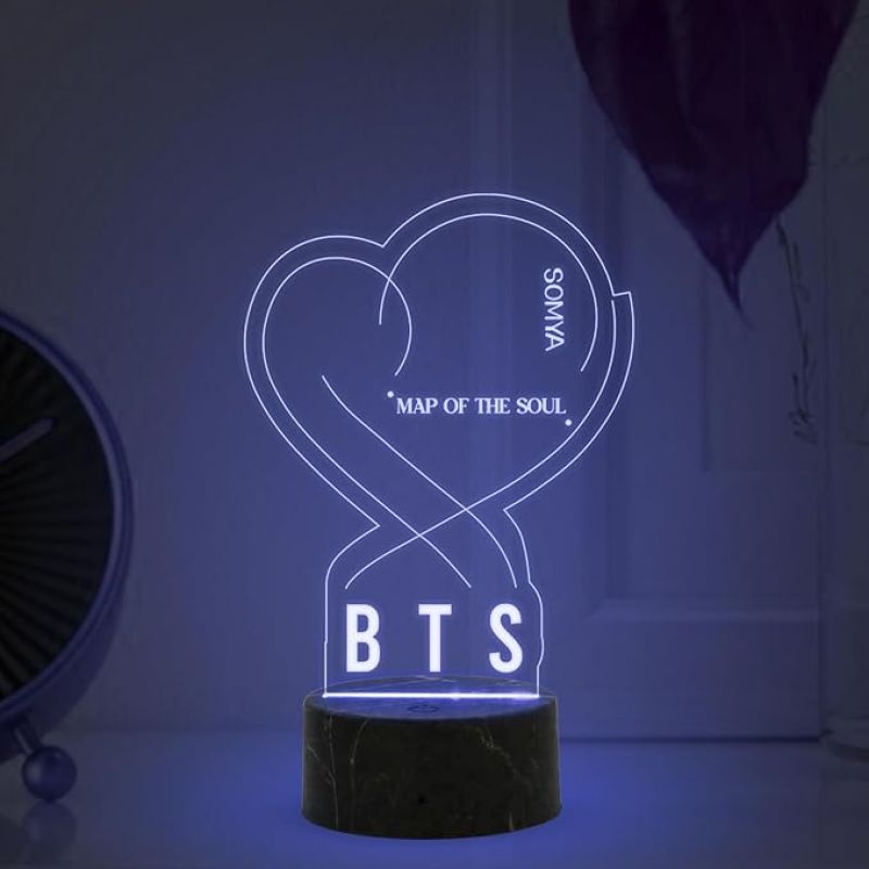 BTS Map of the Soul night lamp with Automatic Color Changing Light Customized with Name Gift for Women Girls Girlfriend Teen Girl Friends , Home Decor