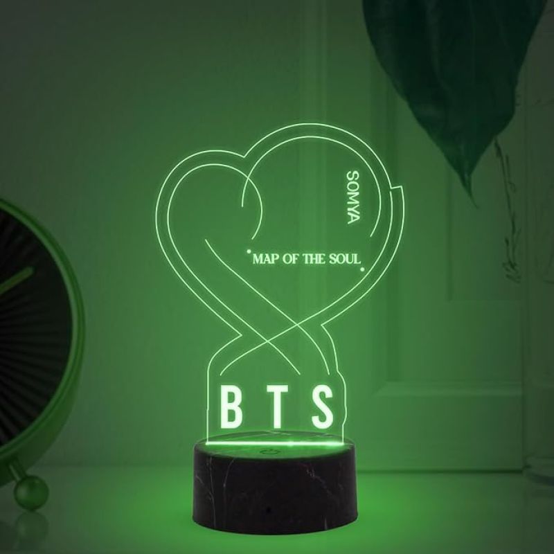 BTS Map of the Soul night lamp with Automatic Color Changing Light Customized with Name Gift for Women Girls Girlfriend Teen Girl Friends , Home Decor