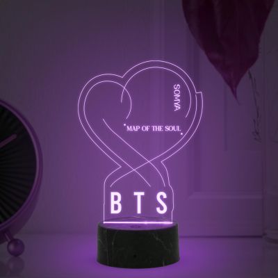 BTS Map of the Soul night lamp with Automatic Color Changing Light Customized with Name Gift for Women Girls Girlfriend Teen Girl Friends , Home Decor