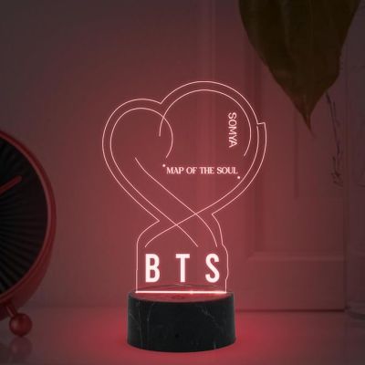 BTS Map of the Soul night lamp with Automatic Color Changing Light Customized with Name Gift for Women Girls Girlfriend Teen Girl Friends , Home Decor