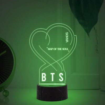 BTS Map of the Soul night lamp with Automatic Color Changing Light Customized with Name Gift for Women Girls Girlfriend Teen Girl Friends , Home Decor