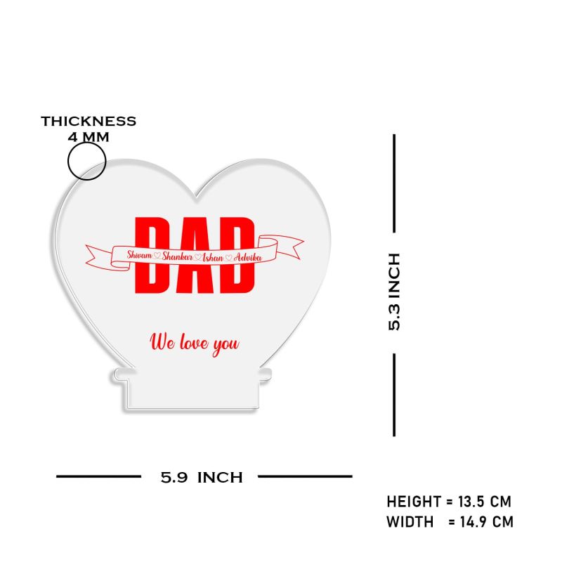 Personalized We Love You Dad night Lamp with Automatic Color Changing Light Customized with Name Birthday Gift for Dad , Fathers Day Gift for Dad