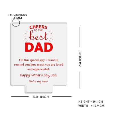 Cheers to the best Dad Engraved night lamp with Automatic Color Changing Light Fathers Day Gift for Dad from Son & Daughter