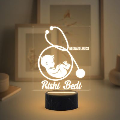 Personalized Neonatologist Night Light with Warm White Light Customized with Name Gift for Doctor & Medical Student , Thankyou Gift for Doctor