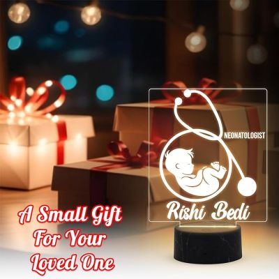 Personalized Neonatologist Night Light with Warm White Light Customized with Name Gift for Doctor & Medical Student , Thankyou Gift for Doctor