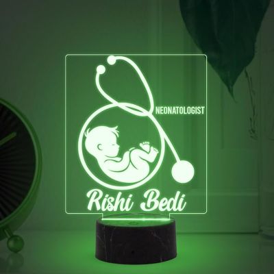 Personalized Neonatologist Night Light with Automatic Color Changing Light Customized with Name Gift for Doctor & Medical Student, Thankyou Gift for Doctor