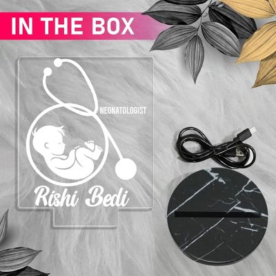 Personalized Neonatologist Night Light with Automatic Color Changing Light Customized with Name Gift for Doctor & Medical Student, Thankyou Gift for Doctor