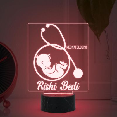 Personalized Neonatologist Night Light with Automatic Color Changing Light Customized with Name Gift for Doctor & Medical Student, Thankyou Gift for Doctor