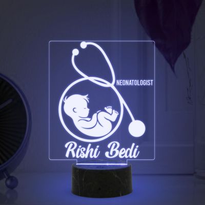 Personalized Neonatologist Night Light with Automatic Color Changing Light Customized with Name Gift for Doctor & Medical Student, Thankyou Gift for Doctor