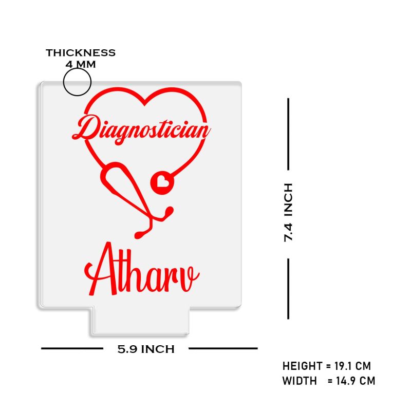 Diagnostician stethoscope Design night lamp with Warm White Light Customized with Name Thankyou Gift for Doctor , Birthday Gift for Doctor , Home & Doctor Clinic Decor