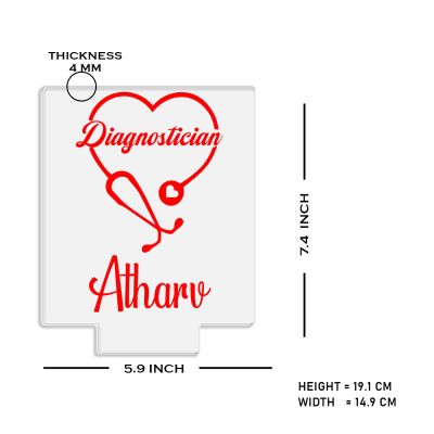 Diagnostician stethoscope Design night lamp with Warm White Light Customized with Name Thankyou Gift for Doctor , Birthday Gift for Doctor , Home & Doctor Clinic Decor