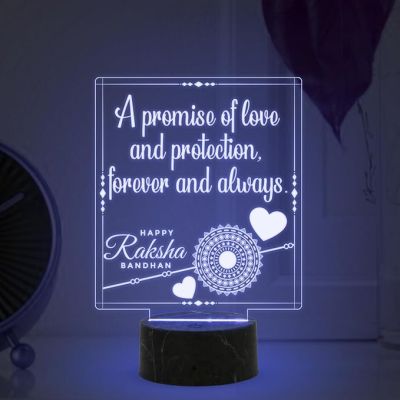 Happy Raksha Bandhan night lamp with Automatic Color Changing Light Gift for Sister, Gift for Sister from Brother,