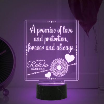 Happy Raksha Bandhan night lamp with Automatic Color Changing Light Gift for Sister, Gift for Sister from Brother,