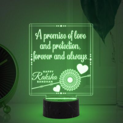 Happy Raksha Bandhan night lamp with Automatic Color Changing Light Gift for Sister, Gift for Sister from Brother,