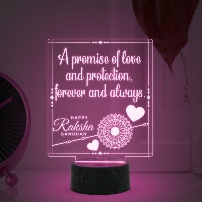 Happy Raksha Bandhan night lamp with Automatic Color Changing Light Gift for Sister, Gift for Sister from Brother,