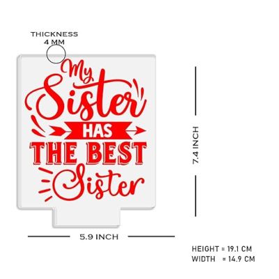My Sister Has The Best Sister Engraved Quote night lamp with Warm White Light Best Gift for Sister on Her Birthday, Surprise Gift for Sister