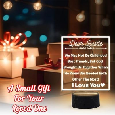 3D Illusion Dear Bestie I Love You night lamp with Warm White Light Gift for Best Friend & Sister, Gift for Friendship Day, Birthday Gift for Bestie