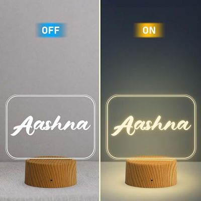 Personalized Name night lamp with Warm White Light Customized Name with Different Font stylish Gift for Anniversary Birthday , Gift for Someone Special , Birthday Gift for Wife Husband