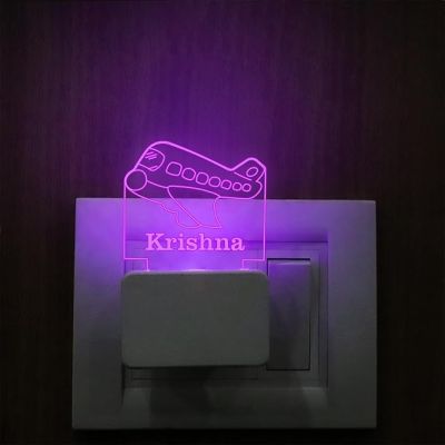 Personalized Airplane Plug Night Lamp with 7 Color Changing Light Customized with Name Birthday Return Gift, Kids Room Decor