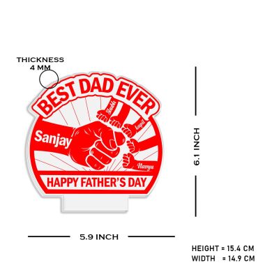 Best Dad Happy Father's Day night lamp with Warm White Light Customize with your Father’s Day Gift from Daughter & Son , Memorable Gift for Dad