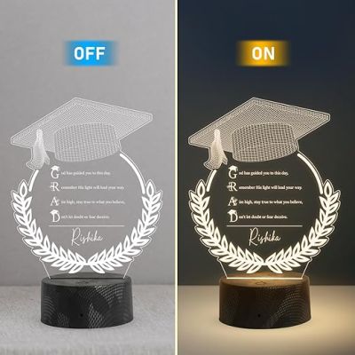 Personalized Graduation Cap night lamp with Warm White Light Customized with Name Graduation Gift for Student Daughter & Son, Doctor, Law Students, Engineers, Nurse