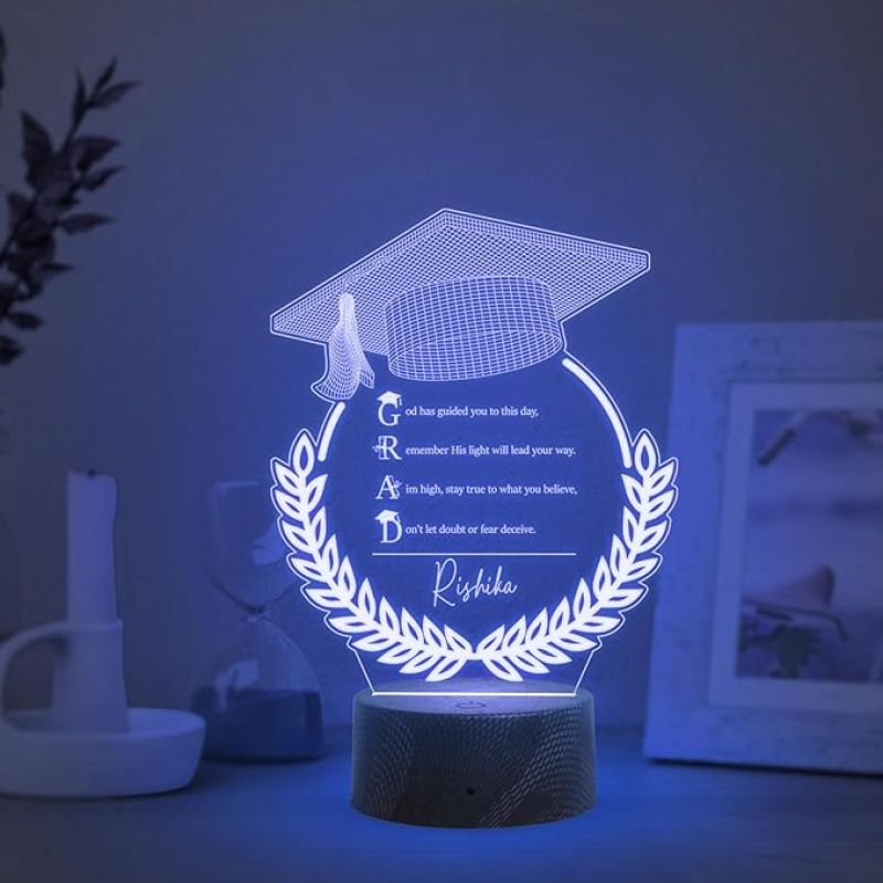 Personalized Graduation Cap night lamp with Multicolored Light Customized with Name Graduation Gift for Student Daughter & Son, Doctor, Law Students, Engineers, Nurse